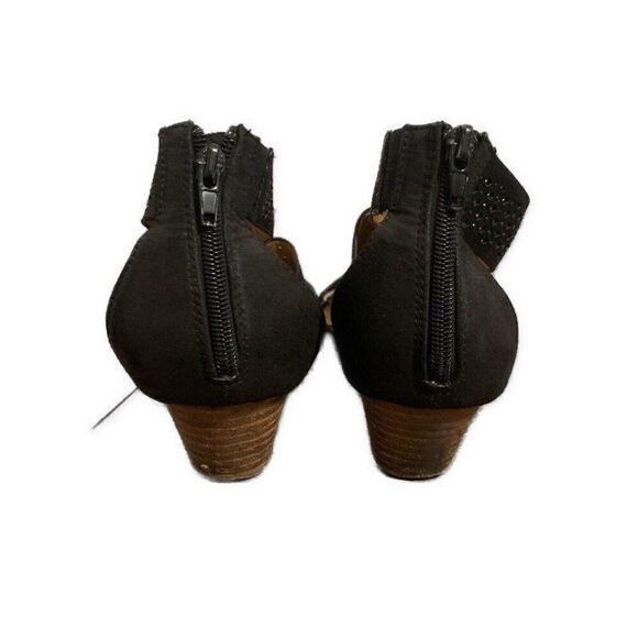 Report Black Mesh Low Wedge Heel Sandals Mackie 9 - Picture 3 of 6